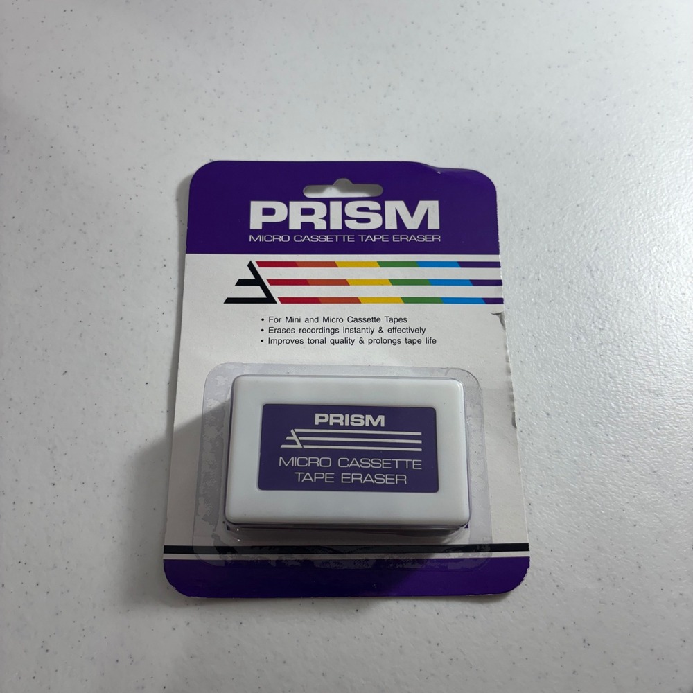 Prism Micro Cassette Tape Eraser for Mini and Micro Tapes White VTG 30103 NEW